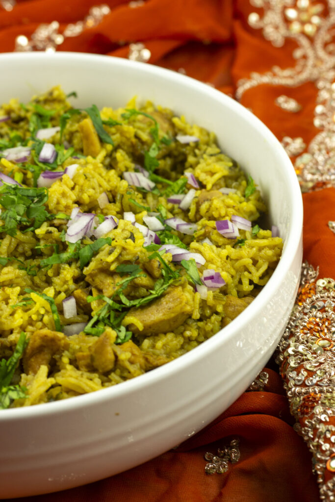 Instant Pot Chicken Biryani in Bowl