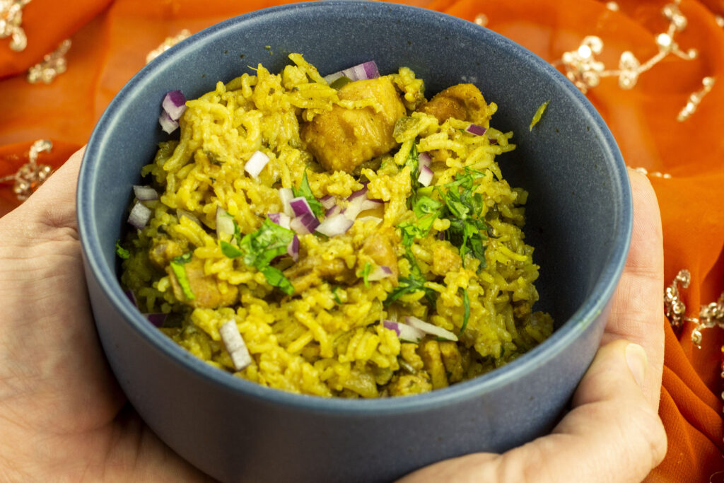 Small Bowl of Instant Pot Chicken Biryani