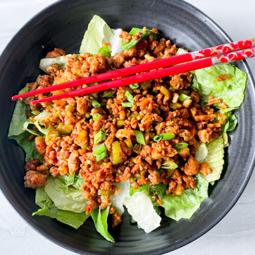 Keto Lettuce Wrap Salad with Ground Chicken