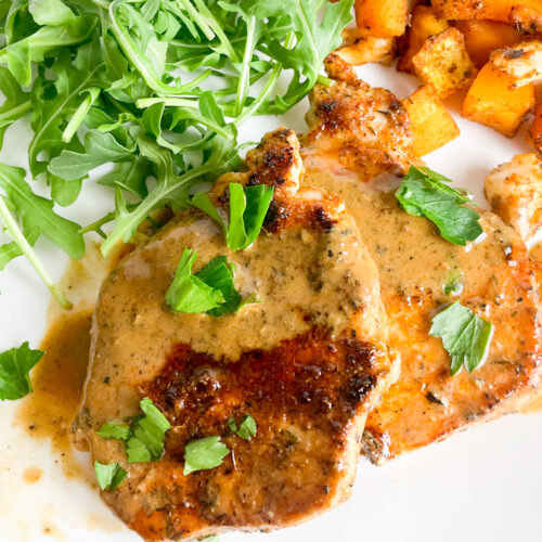 Easy Skillet Pork Chops with Dijon Mustard Sauce (GF)