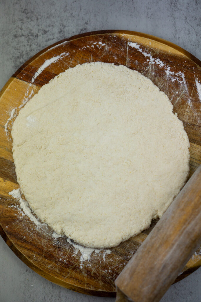 dough rolled flat